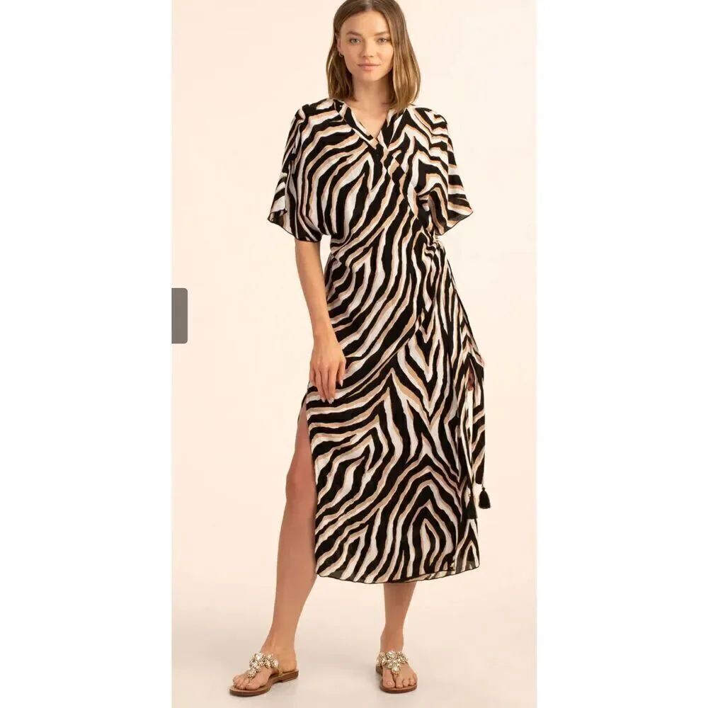 Trina Turk VIVANT MIDI WRAP DRESS Swim Cover Up NWT XS